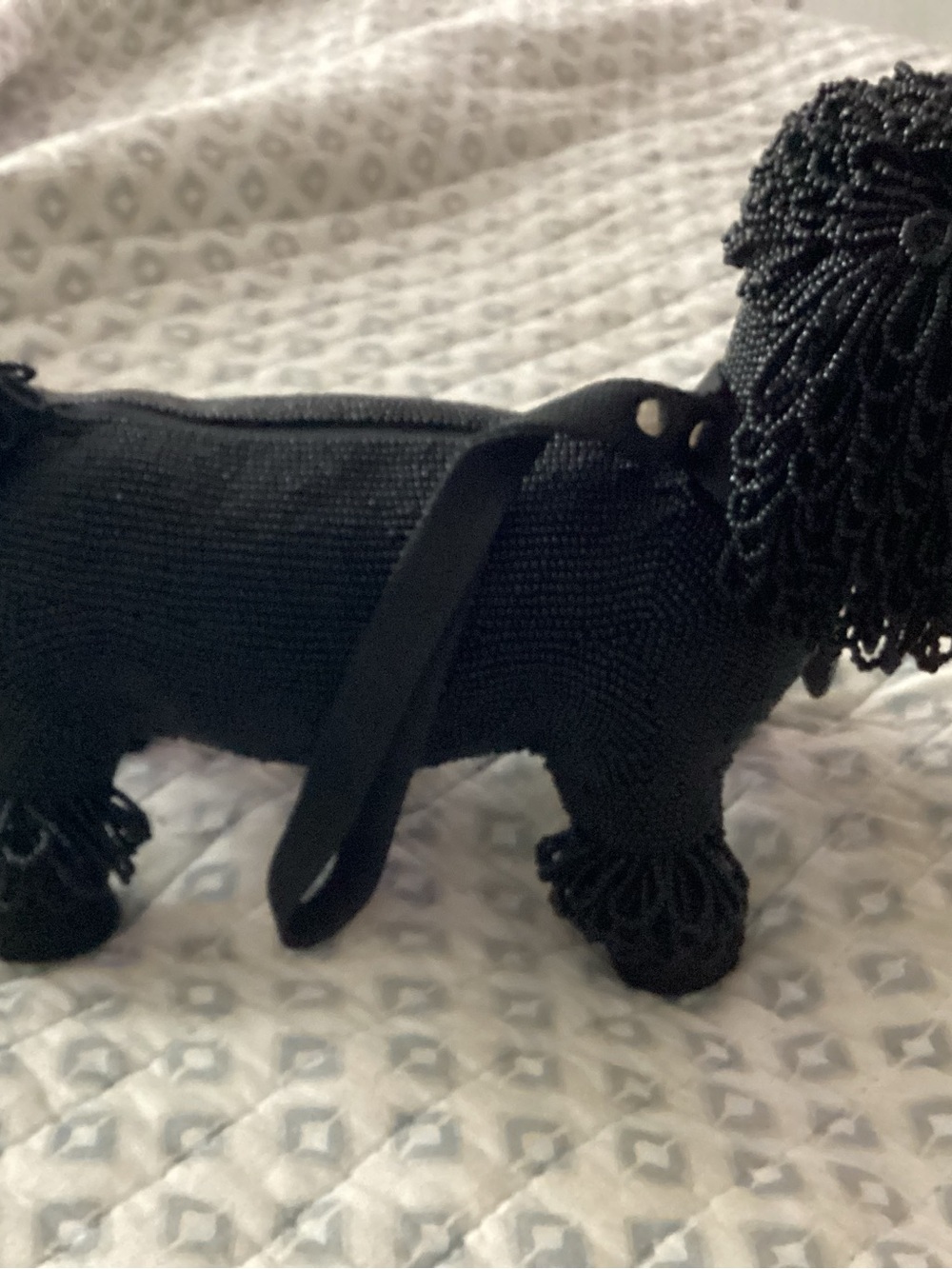 Robin Piccone Black Beaded Poodle Mini Bag